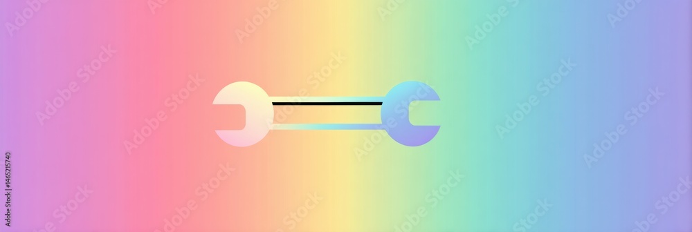 Aufkleber Floating Wrench and Hammer Icons Against a Smooth Pastel Gradient Background Creating a Soothing Visual Contrast for Design Projects Generative AI