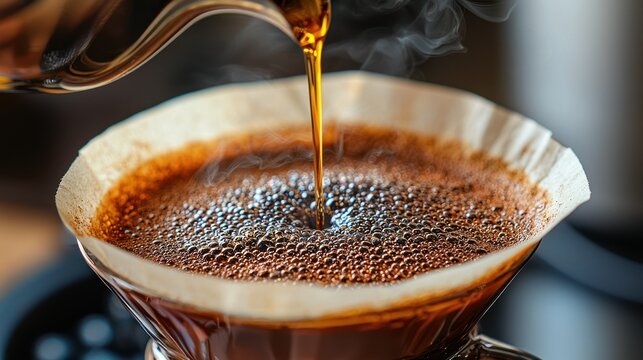 Coffee brewing, rich and aromatic