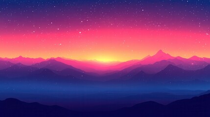 Stunning mountain sunrise