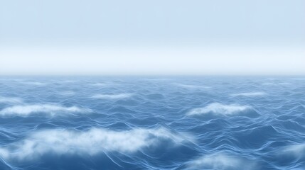 Obraz premium Vast Ocean Waves under Misty Sky Seascape