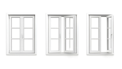 Set of modern windows on white background