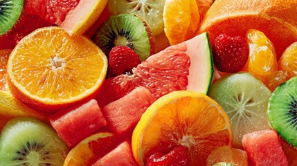 Radiant Tropical Fruit Salad Served in a Vibrant Mix of Flavors and Textures