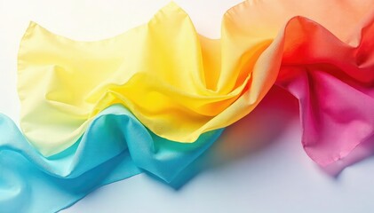 Single, vibrant colored flap, isolated on pure white background , graphic, material