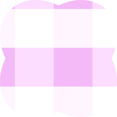 Fototapeta premium Gingham Pink Shapes , Cute Pastel Icons