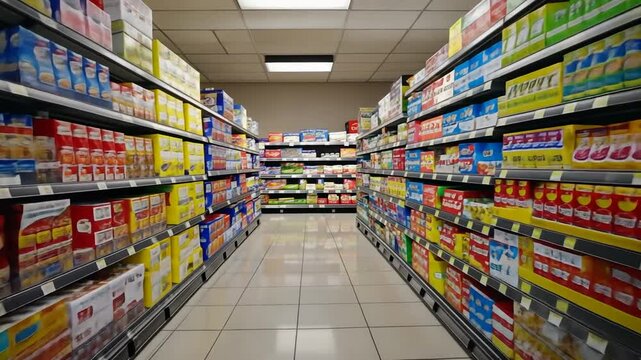 Cereals in the supermarket.