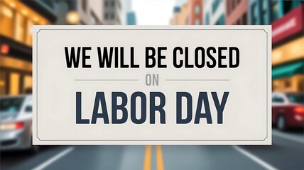 Obraz premium We will be closed for Labor Day sign template, Labour Day background, social media post, banner, poster template., created with generative ai