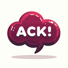 Speech bubble with the word "ACK!" in bold font