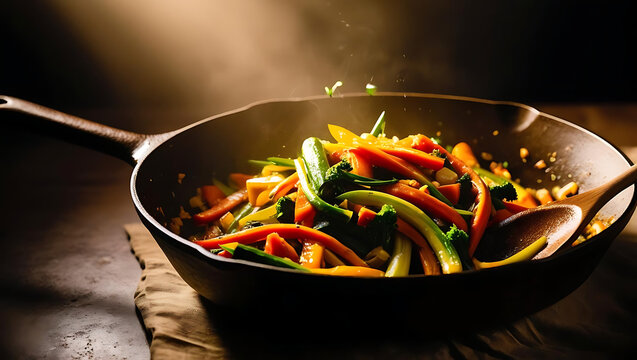 Verduras en una sarten