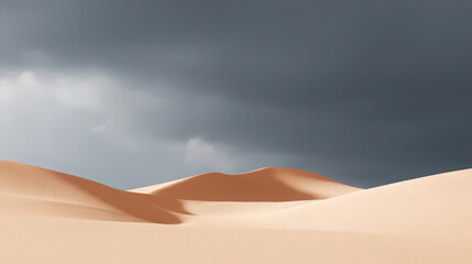 desert dune field in saudi arabia under dramatic storm clouds framed by natural curves