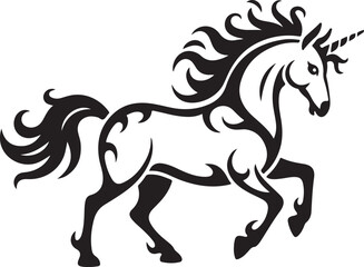 Fototapeta premium Horse SVG – Majestic Galloping Silhouette DesignRunning Horse Vector – Powerful Equine ClipartHorse Silhouette SVG – Perfect for Farm and Wild ThemesRearing Stallion Vector – Elegant Equestrian 