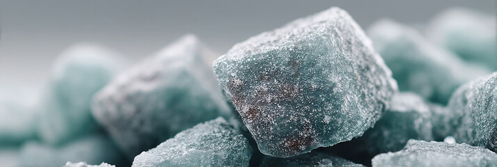 Intricate candy crystals shimmer icy teal, evoking mystic energy, perfect for Winter Solstice rituals and sweet indulgence celebrations