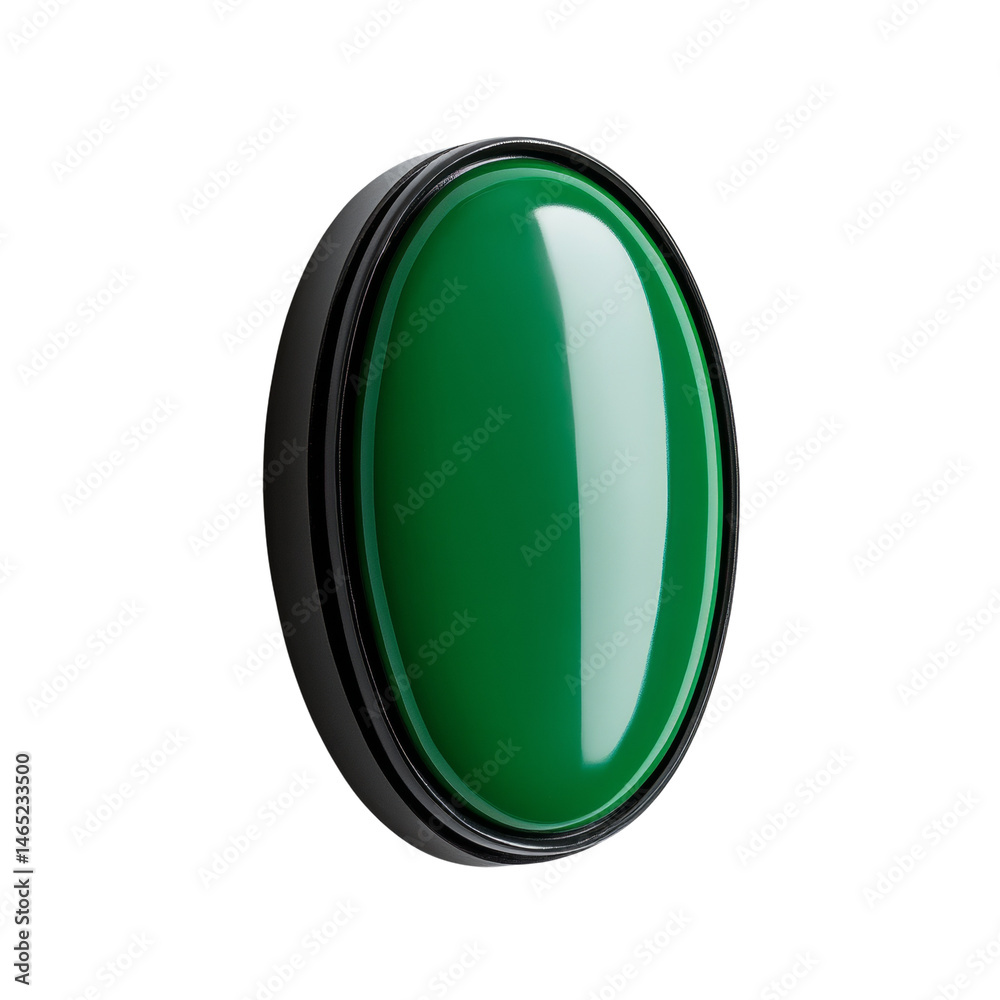 Aufkleber Illuminated green signal light or indicator for process control systems