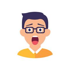 Surprised Man Avatar Illustration