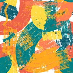 seamless pattern with textured brush strokes and a vibrant color palette