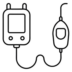 Thin line vector of blood glucose meter – diabetes management icon