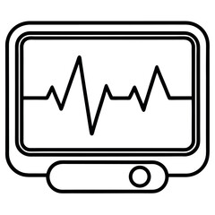 Line art of electrocardiogram machine – modern diagnostic tool icon