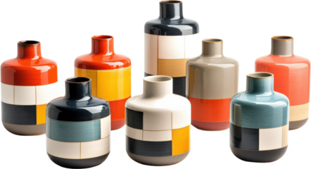 Colorful Geometric Ceramic Vases