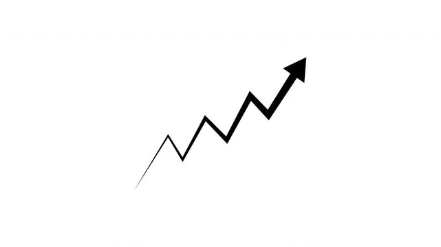 4K animated zigzag upward arrow with white background and green screen. Perfect for business growth presentations, market up, infographic, motion graphics, or overlays.