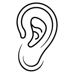 Thin line vector of hearing aid – ear support device icon