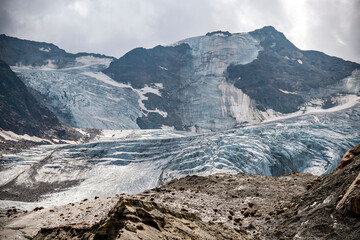 Alpine glacier landscape in the italian alps