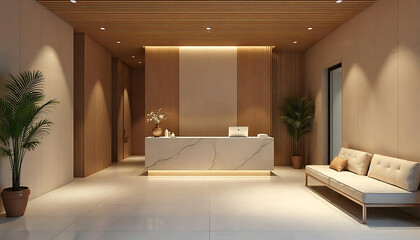 Reception of wellness spa architecture furniture building , created with generative ai