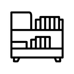 Bookshelf furniture book storage bookcase interior design library home decor icon vector art