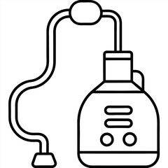 Nebulizer equipment in black outline – clean vector for health and wellness