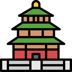 temple of heaven filled outline icon