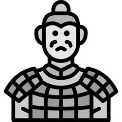 terracotta army filled outline icon