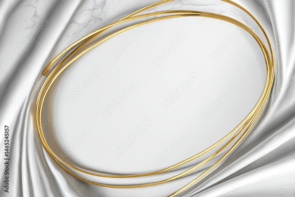 Poster Elegant Golden Oval Outline on a Soft White Background Creates a Sophisticated Visual Highlight Suitable for Various Design Projects Generative AI