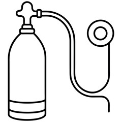 Oxygen mask icon in line art – respiratory care vector design