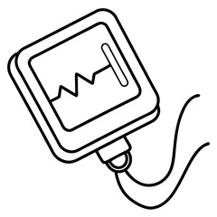 Pulse oximeter outline icon – black line vector for medical diagnostics