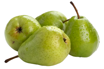 Fresh green pears still life fruit healthy eating organic food close up shot