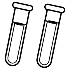Lab test tubes vector icon – thin line medical research illustration