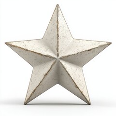 Distressed Off White Five Pointed Star Wall Decor