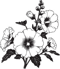 small minimalist Hollyhock tattoo, pencil delphinium drawing, outline Hollyhock flower drawing, larkspur line drawing, flower tattoo designs, flower coloring pages, preschool flowers coloring pages