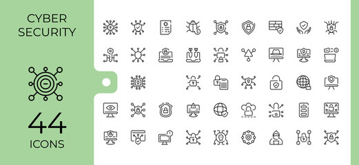 Cyber Security simple icon. Featuring protect, safe, firewall, security and more. Cyber icon set. Editable vector art and illustration.