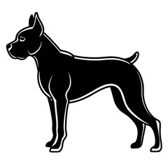 Black and White Boxer Dog Silhouette