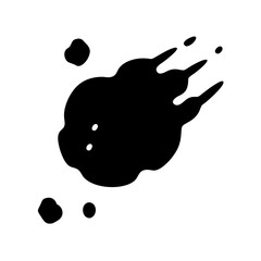 Black ink blot stain splat splatter smudge blob spot graphic vector illustration design art element