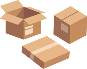 Set of cardboard boxes to shipping