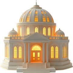 Obraz premium Elegant Architectural Model of a Classical Building