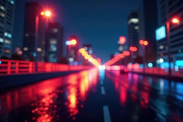 Fototapeta premium Abstract late-night city lights forming geometric shapes, backdrop, stock, photography