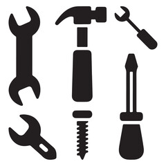 Engineering Tools Silhouette Icon vector