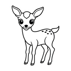 a baby deer with big eyes and small antlers vector illustration 