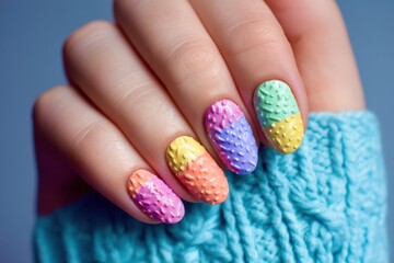 hands with colorful nails