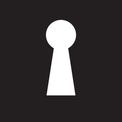 Keyhole on a black background. Illustration on transparent background