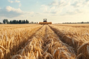 The Stages of Wheat Harvesting on a Farm