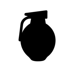 Illustration of a black grenade explosive weapon military army war danger bomb hand design object