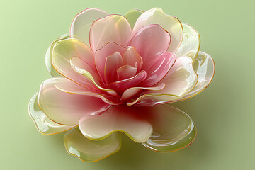 Lotus Flower on Green Background