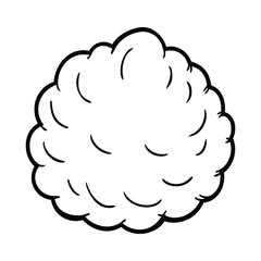a fluffy cloud with a soft rounded shape vector line art